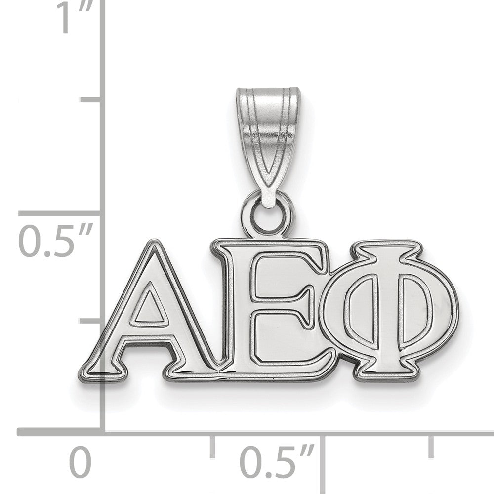 Alternate view of the Sterling Silver Alpha Epsilon Phi Medium Greek Letters Pendant by The Black Bow Jewelry Co.