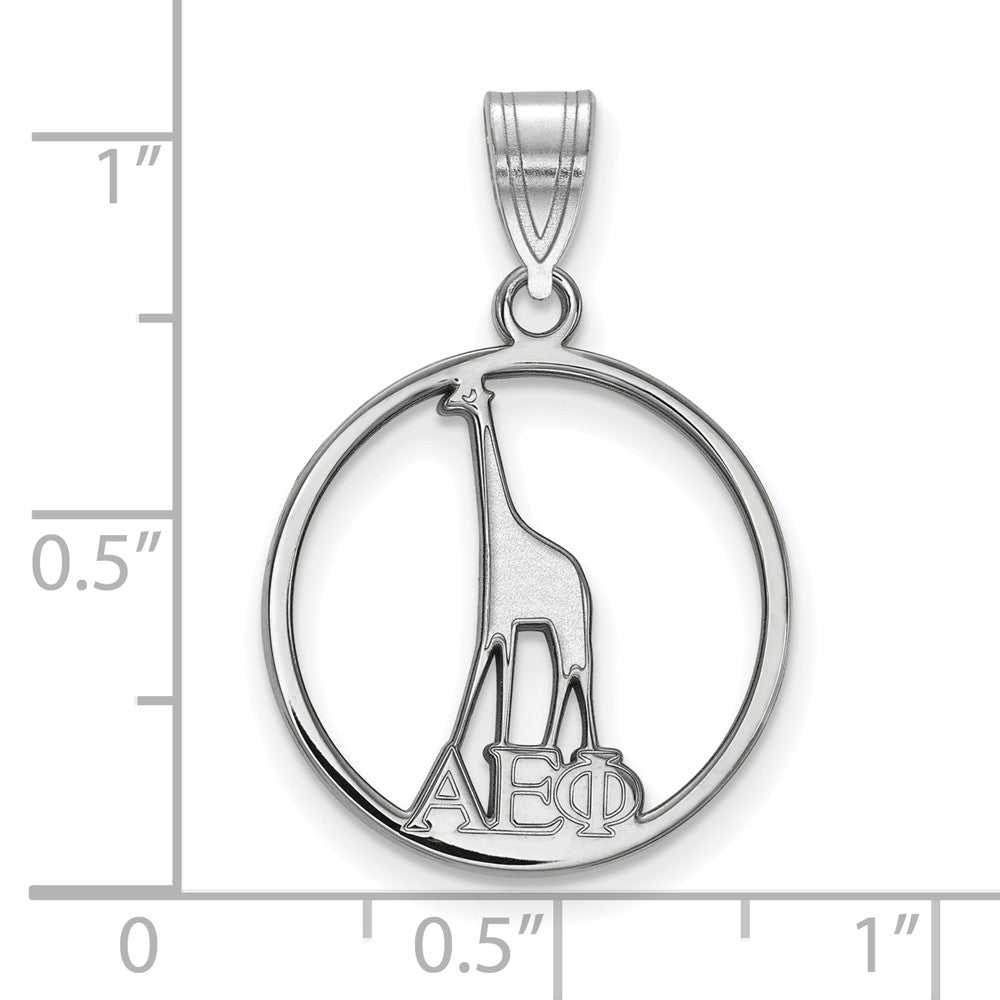 Alternate view of the Sterling Silver Alpha Epsilon Phi Small Circle Pendant by The Black Bow Jewelry Co.