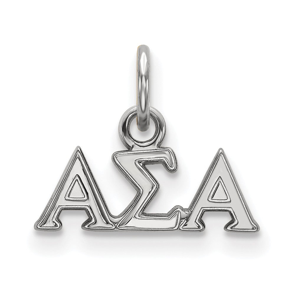 Sterling Silver Alpha Sigma Alpha XS (Tiny) Greek Letters Charm, Item P27285 by The Black Bow Jewelry Co.