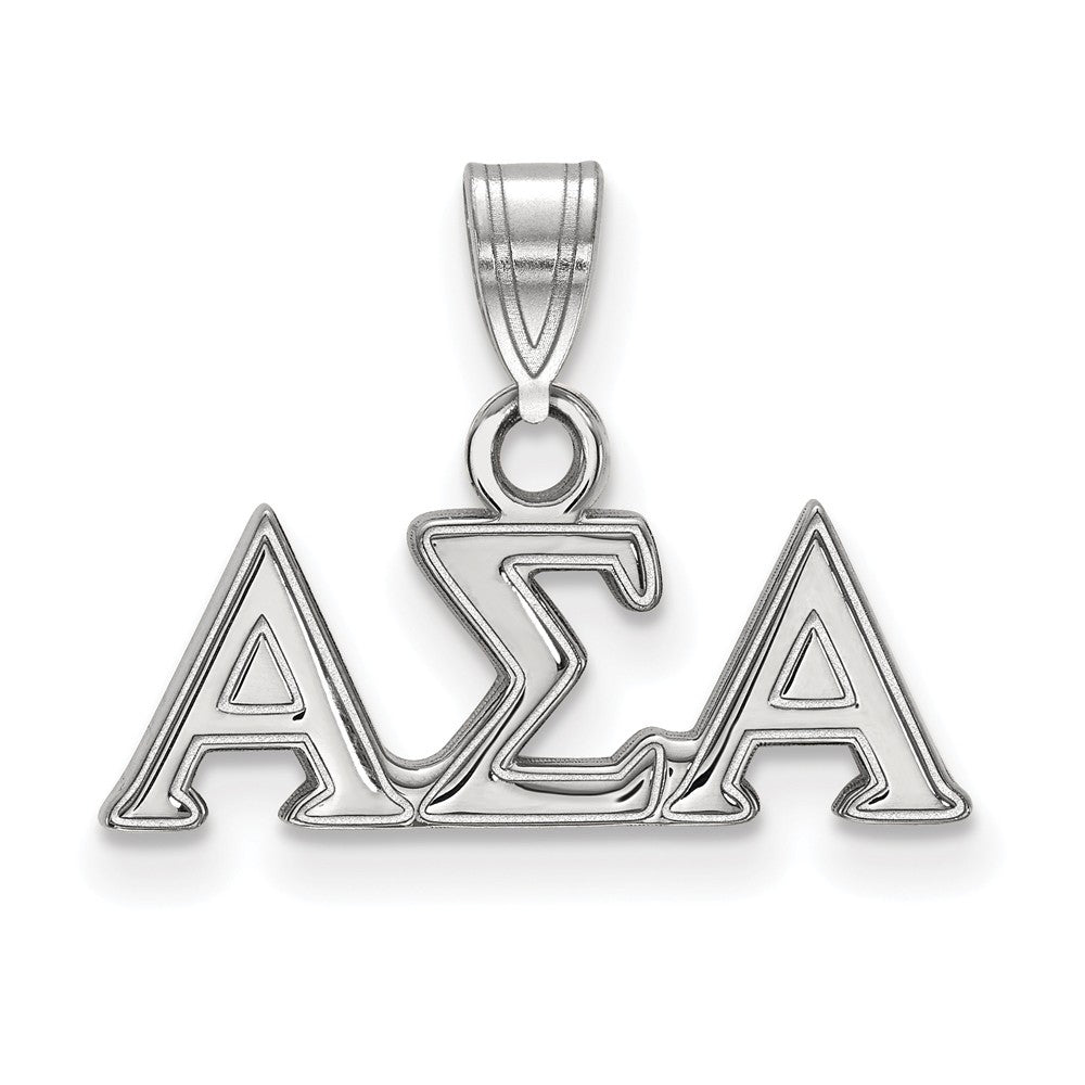 Sterling Silver Alpha Sigma Alpha Small Greek Letters Pendant, Item P27286 by The Black Bow Jewelry Co.