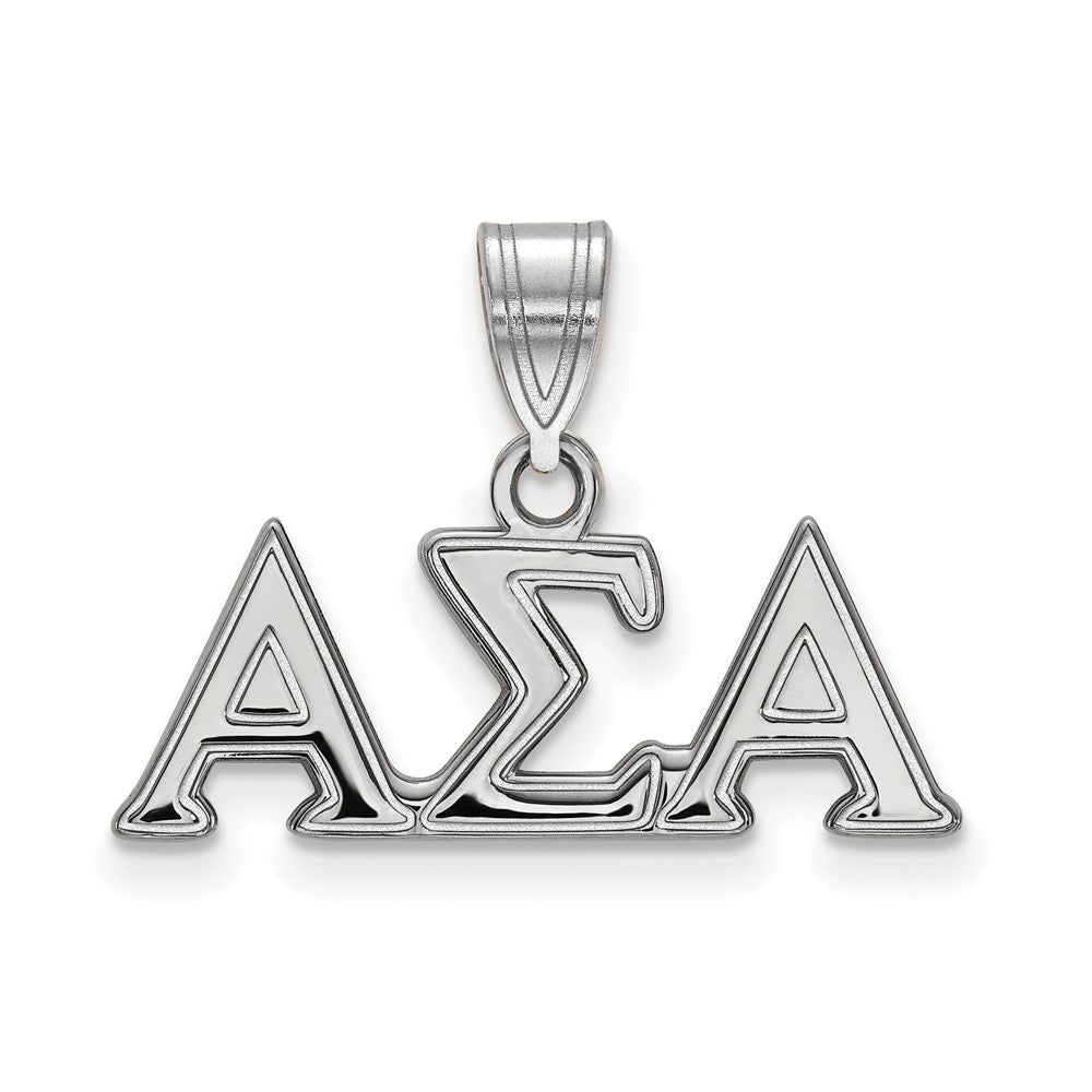 Sterling Silver Alpha Sigma Alpha Medium Greek Letters Pendant, Item P27287 by The Black Bow Jewelry Co.