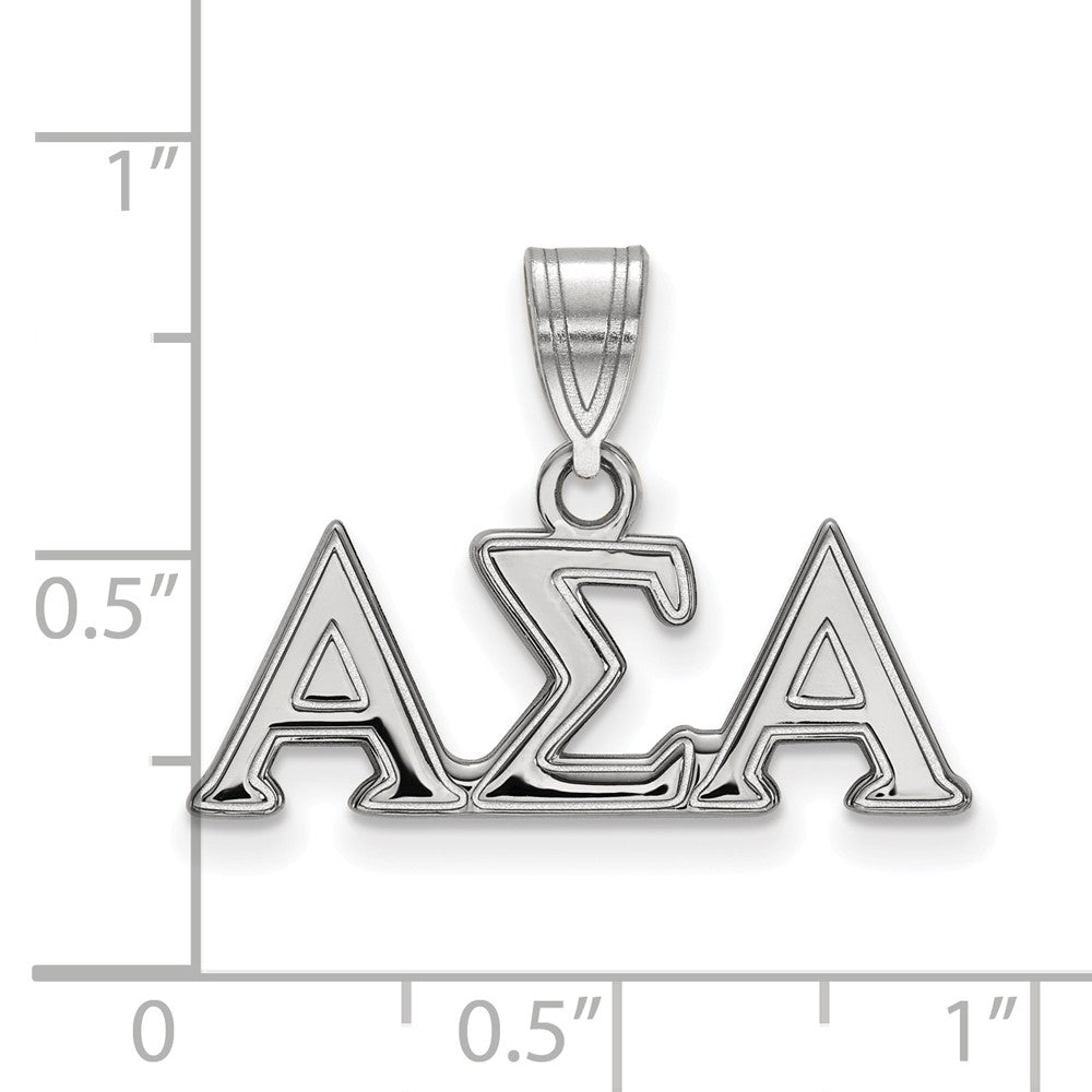 Alternate view of the Sterling Silver Alpha Sigma Alpha Medium Greek Letters Pendant by The Black Bow Jewelry Co.