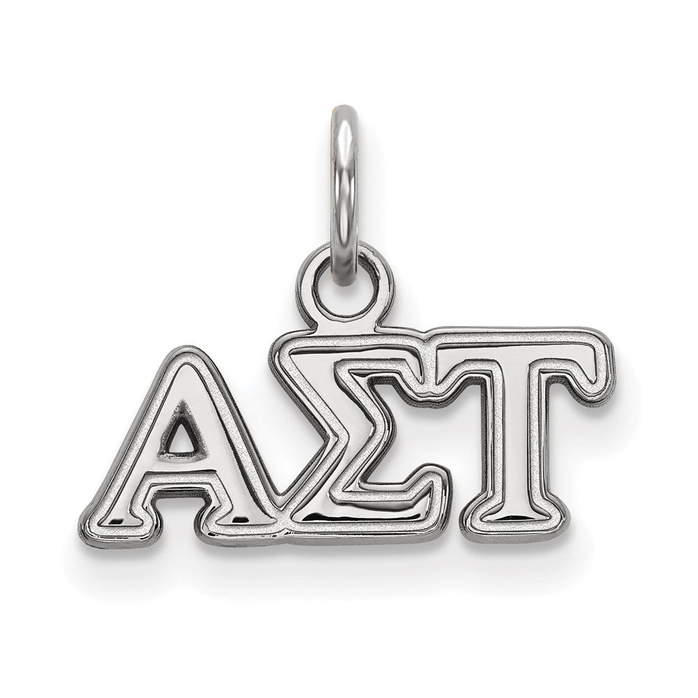 Sterling Silver Alpha Sigma Tau XS (Tiny) Greek Letters Charm, Item P27295 by The Black Bow Jewelry Co.