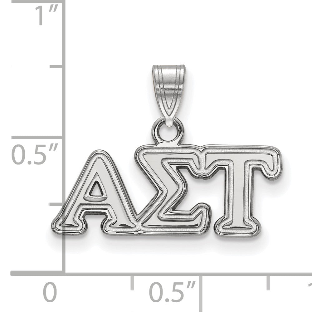 Alternate view of the Sterling Silver Alpha Sigma Tau Small Greek Letters Pendant by The Black Bow Jewelry Co.