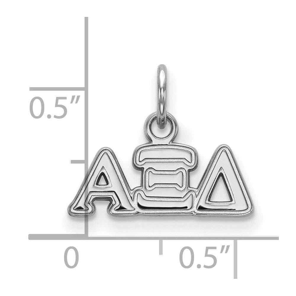 Alternate view of the Sterling Silver Alpha Xi Delta XS (Tiny) Greek Letters Charm by The Black Bow Jewelry Co.