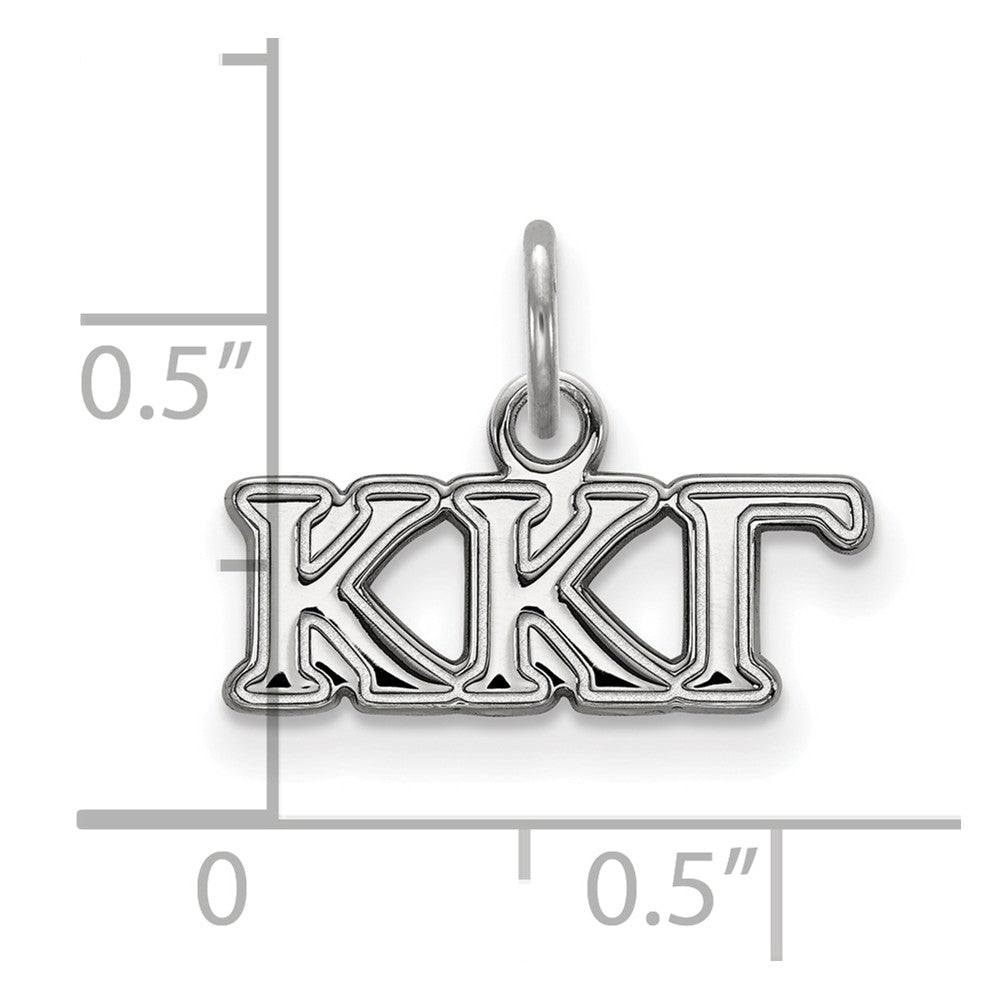 Alternate view of the Sterling Silver Kappa Kappa Gamma XS (Tiny) Greek Letters Charm by The Black Bow Jewelry Co.