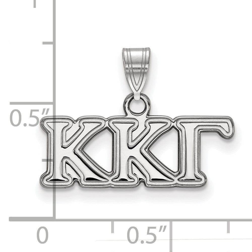 Alternate view of the Sterling Silver Kappa Kappa Gamma Small Greek Letters Pendant by The Black Bow Jewelry Co.