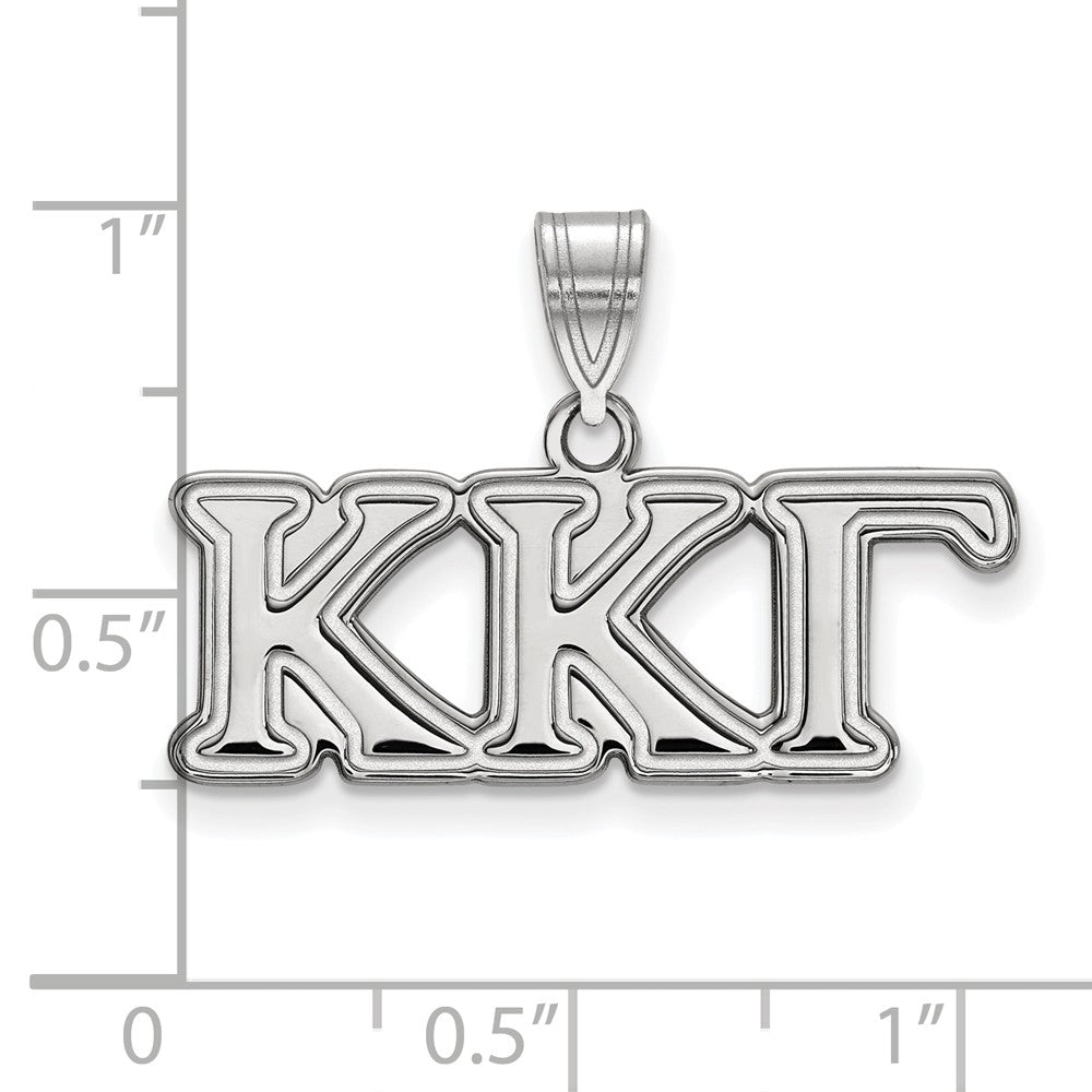 Alternate view of the Sterling Silver Kappa Kappa Gamma Medium Greek Letters Pendant by The Black Bow Jewelry Co.