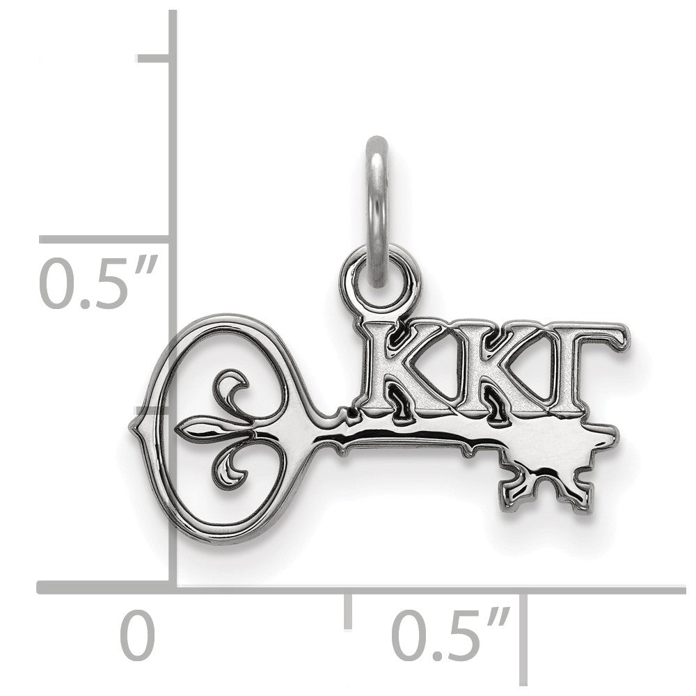 Alternate view of the Sterling Silver Kappa Kappa Gamma XS (Tiny) Charm or Pendant by The Black Bow Jewelry Co.