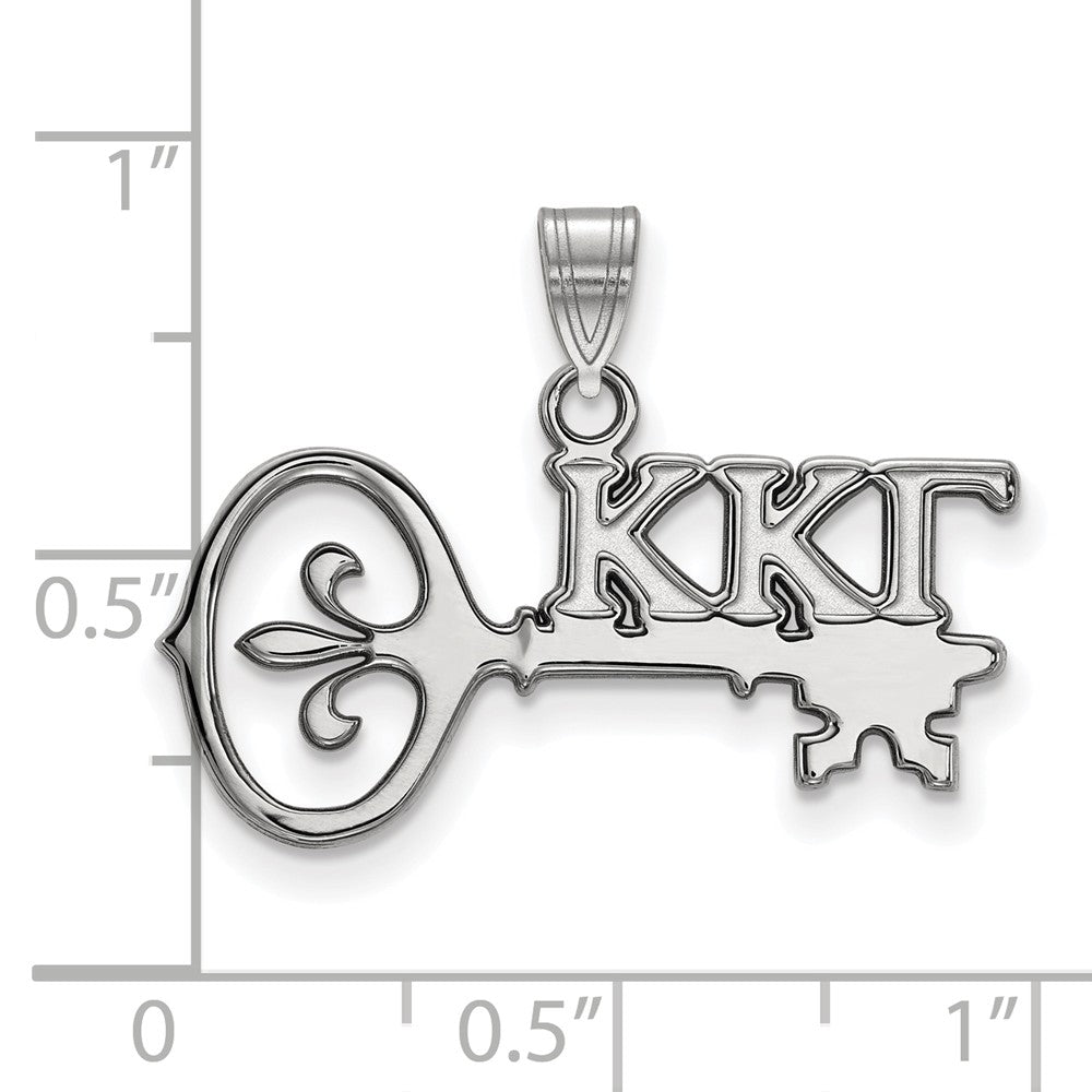 Alternate view of the Sterling Silver Kappa Kappa Gamma Small Pendant by The Black Bow Jewelry Co.