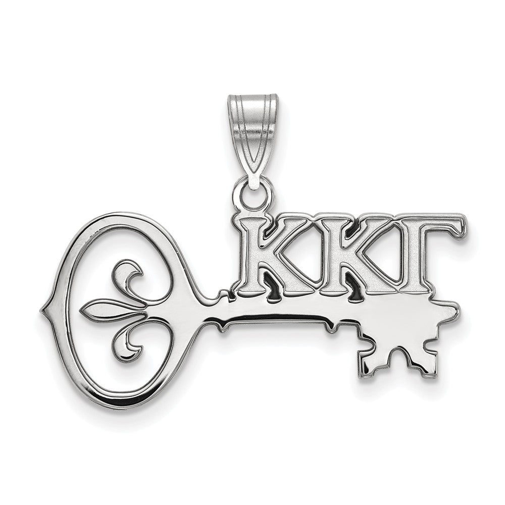 Sterling Silver Kappa Kappa Gamma Medium Pendant, Item P27401 by The Black Bow Jewelry Co.