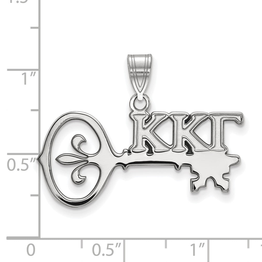 Alternate view of the Sterling Silver Kappa Kappa Gamma Medium Pendant by The Black Bow Jewelry Co.