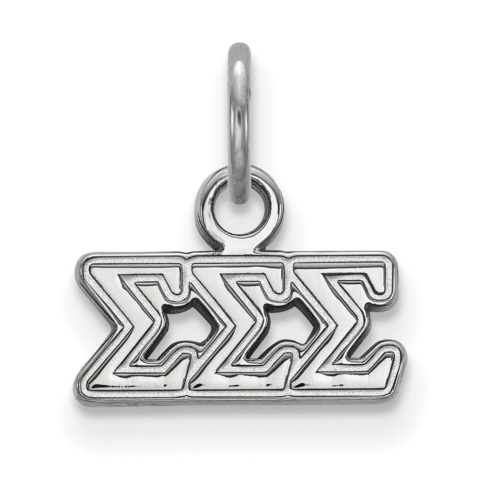 Sterling Silver Sigma Sigma Sigma XS (Tiny) Greek Letters Charm, Item P27454 by The Black Bow Jewelry Co.