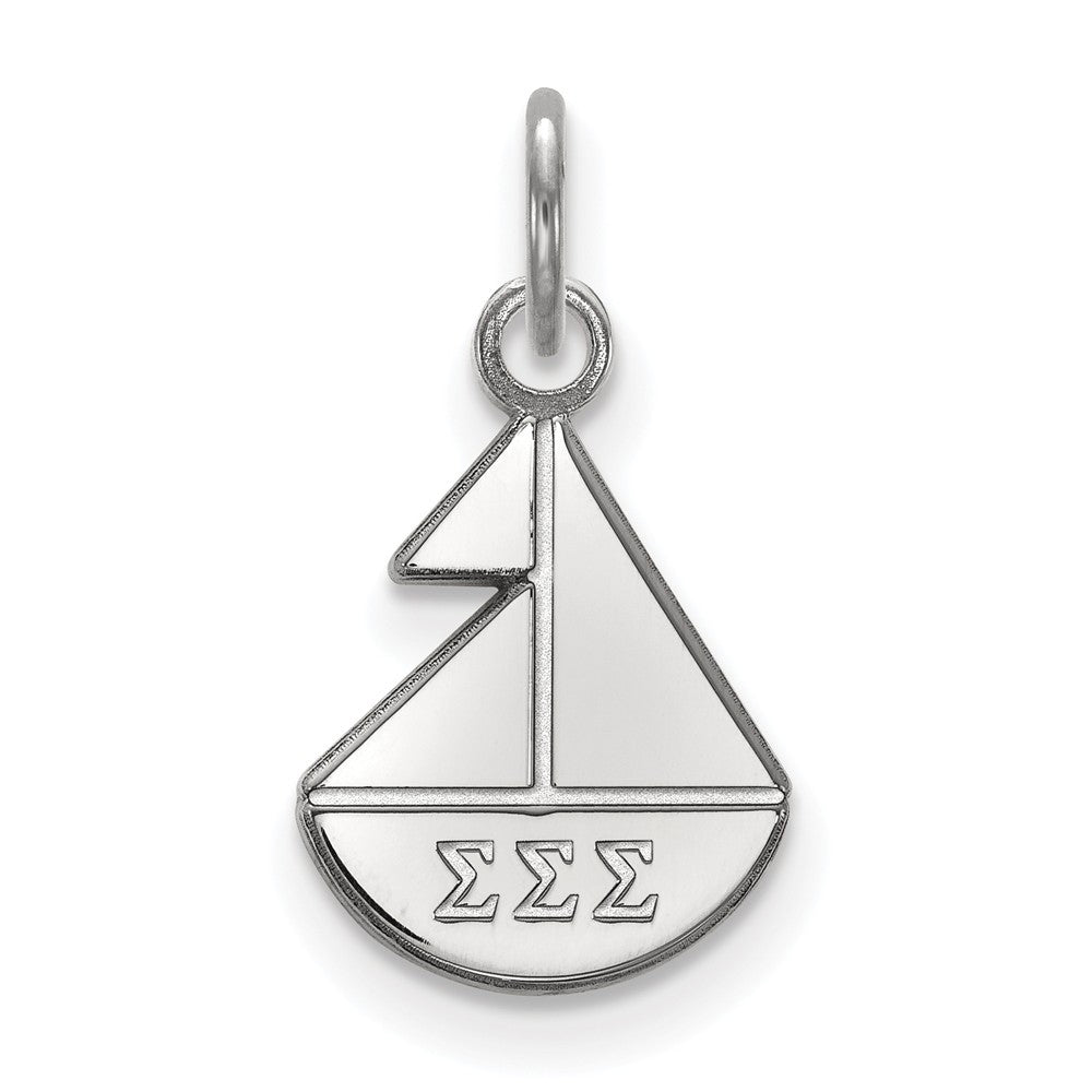 Sterling Silver Sigma Sigma Sigma XS (Tiny) Charm or Pendant, Item P27459 by The Black Bow Jewelry Co.