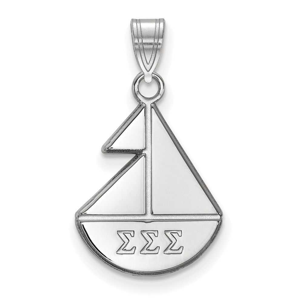 Sterling Silver Sigma Sigma Sigma Small Pendant, Item P27460 by The Black Bow Jewelry Co.