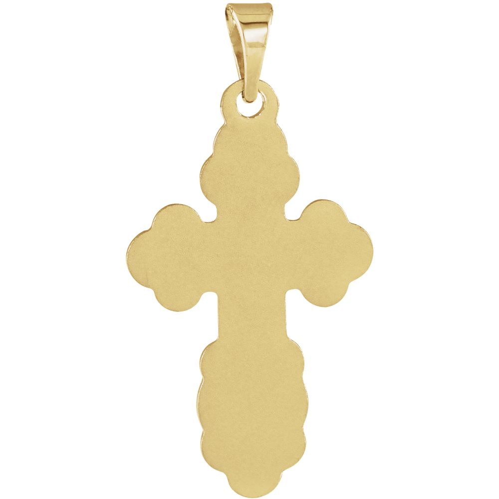 Alternate view of the 14k Yellow Gold Eastern Orthodox Cross Pendant, SM 13 x 22mm by The Black Bow Jewelry Co.