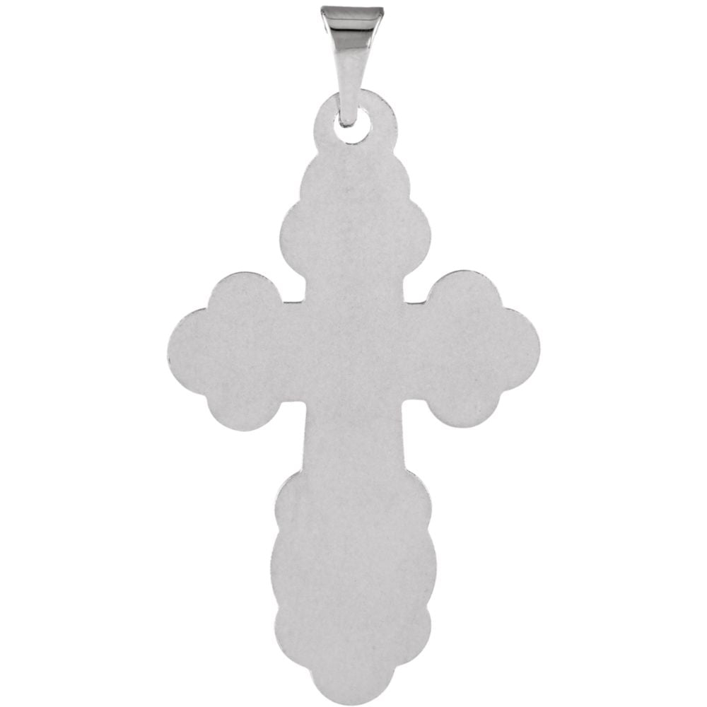 Alternate view of the 14k White Gold Eastern Orthodox Cross Pendant by The Black Bow Jewelry Co.