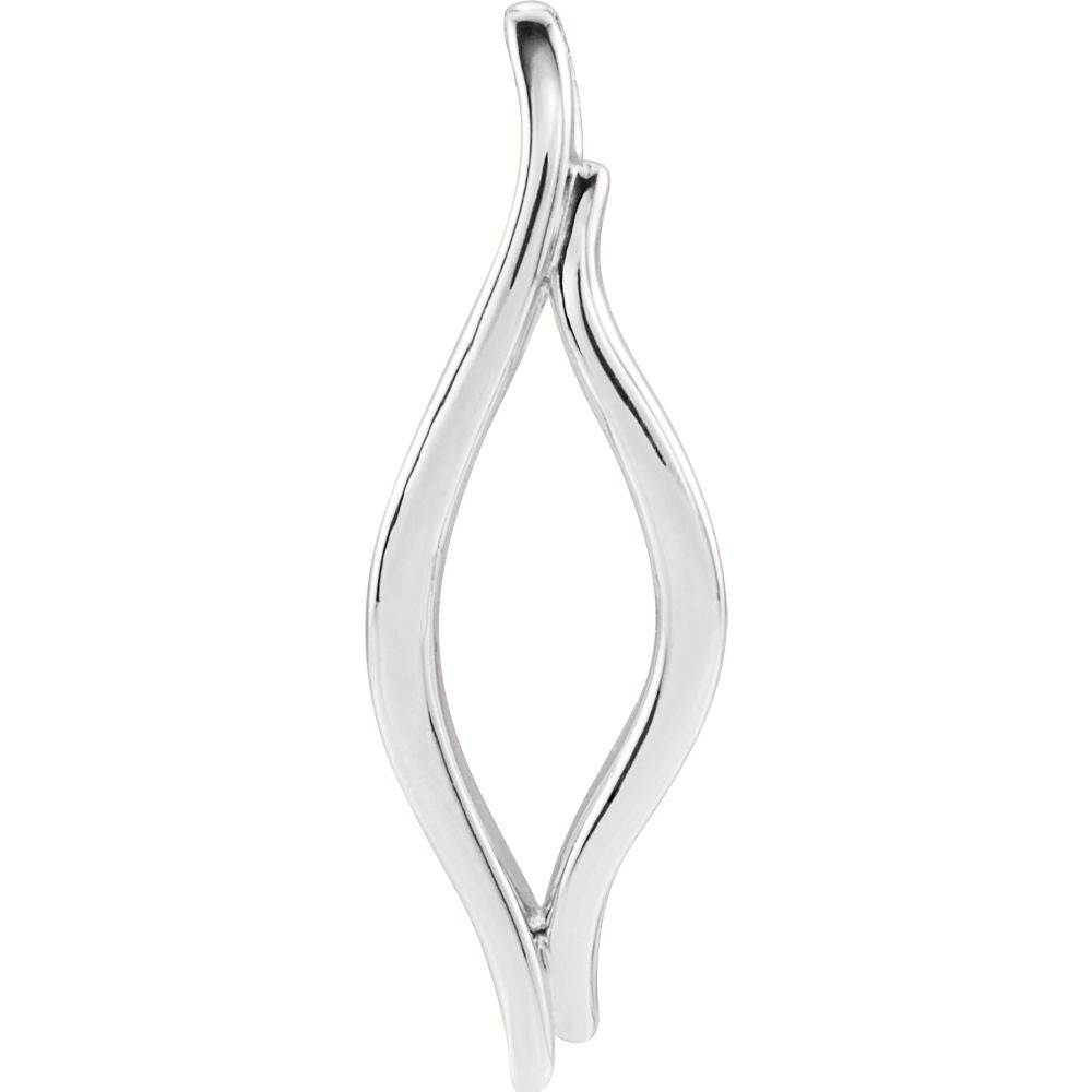Platinum Freeform Marquise Slide Pendant, 9 x 25mm, Item P27562 by The Black Bow Jewelry Co.