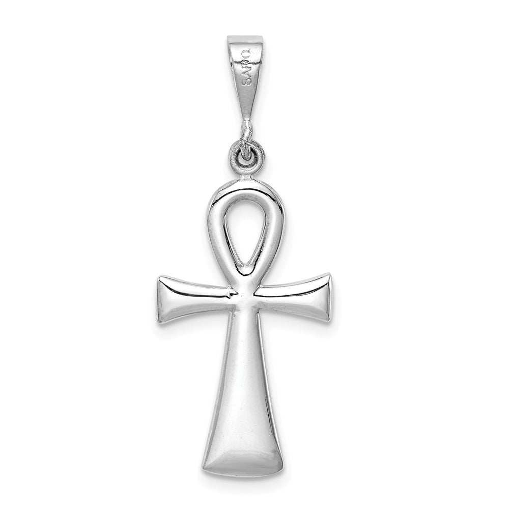 Alternate view of the 14k White Gold Reversible Ankh Cross Pendant, 14 x 35mm by The Black Bow Jewelry Co.