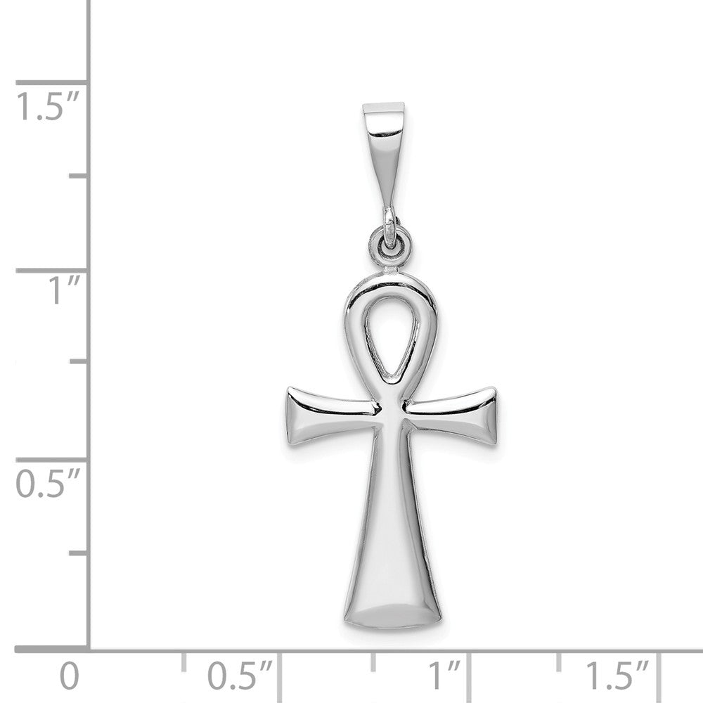 Alternate view of the 14k White Gold Reversible Ankh Cross Pendant, 14 x 35mm by The Black Bow Jewelry Co.