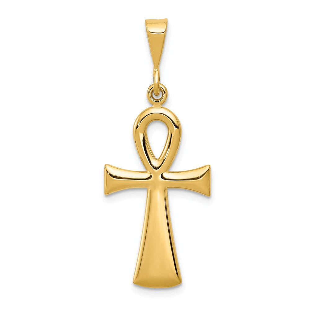 Alternate view of the 14k White or Yellow Gold Reversible Ankh Cross Pendant, 14 x 35mm by The Black Bow Jewelry Co.