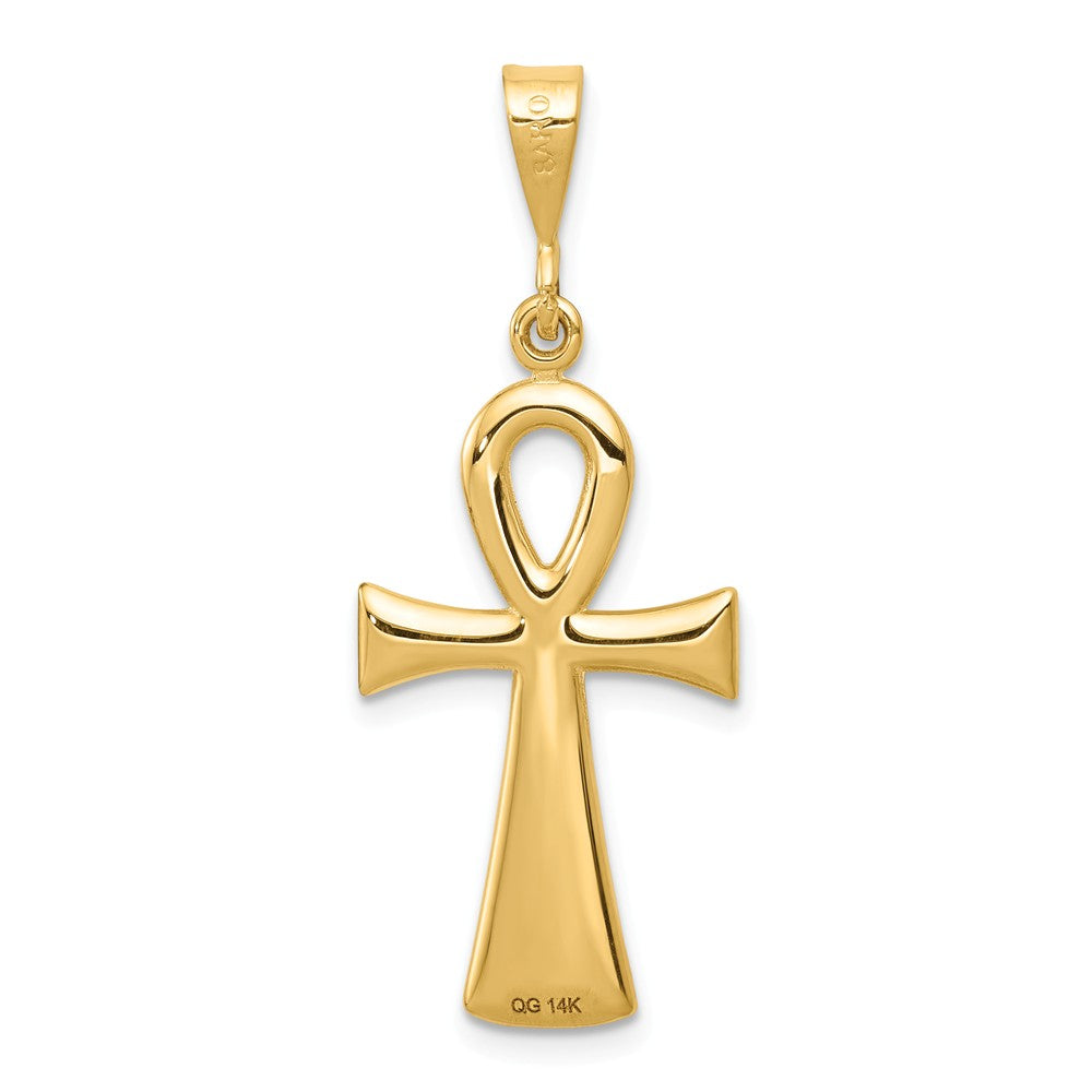 Alternate view of the 14k Yellow Gold Reversible Ankh Cross Pendant, 14 x 35mm by The Black Bow Jewelry Co.