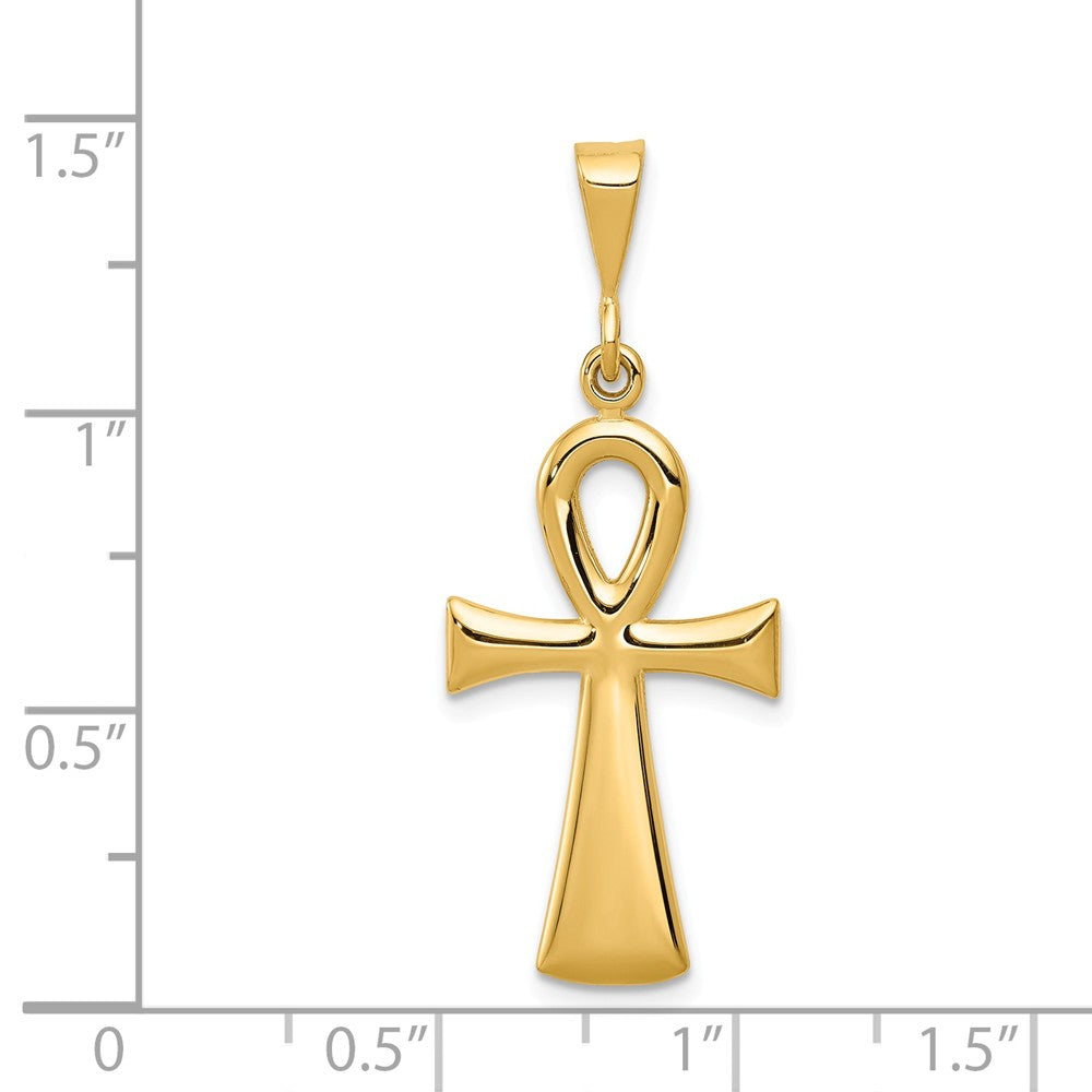 Alternate view of the 14k Yellow Gold Reversible Ankh Cross Pendant, 14 x 35mm by The Black Bow Jewelry Co.