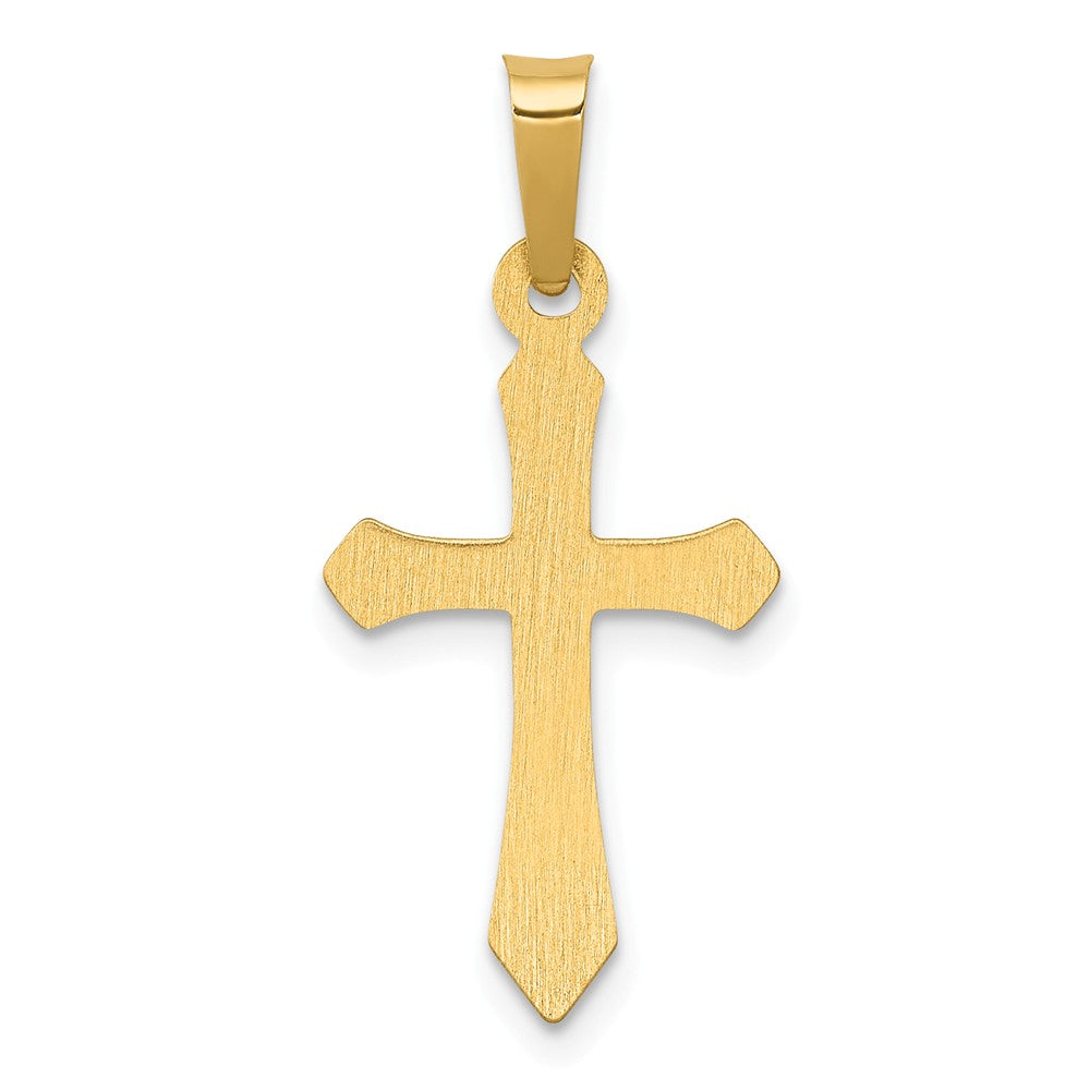 Alternate view of the 14k Yellow Gold Hollow 2D Passion Cross Pendant, 12 x 26mm by The Black Bow Jewelry Co.