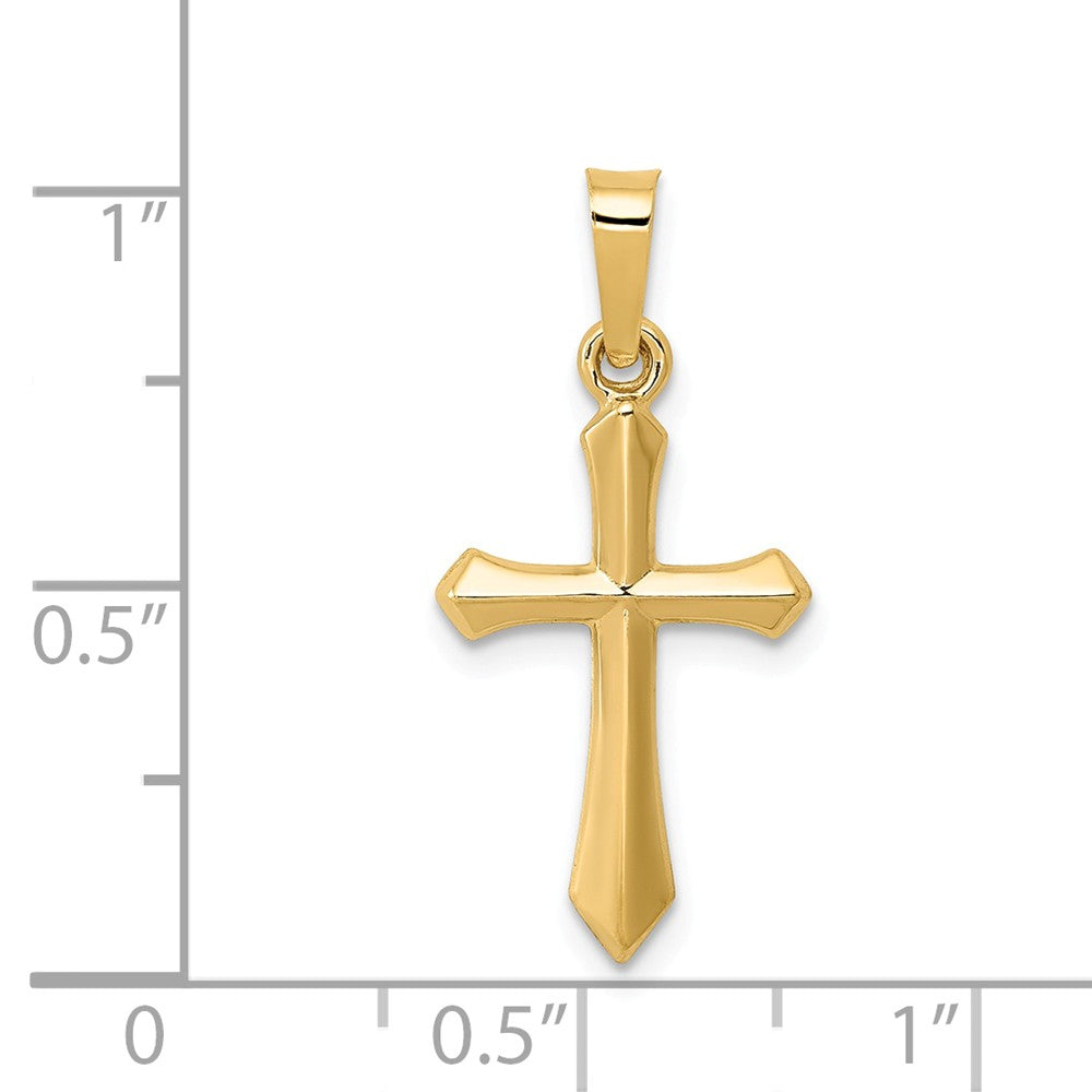 Alternate view of the 14k Yellow Gold Hollow 2D Passion Cross Pendant, 12 x 26mm by The Black Bow Jewelry Co.