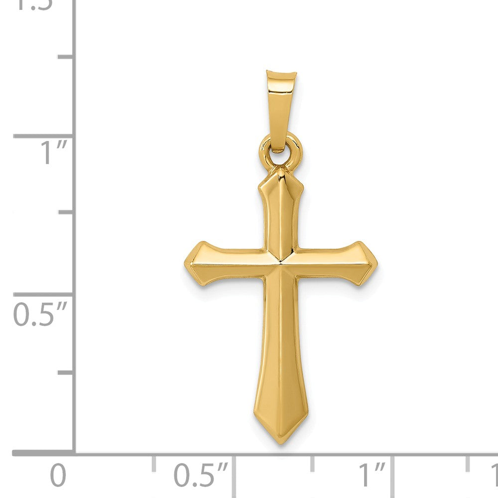 Alternate view of the 14k Yellow Gold Hollow 2D Passion Cross Pendant, 15 x 30mm by The Black Bow Jewelry Co.