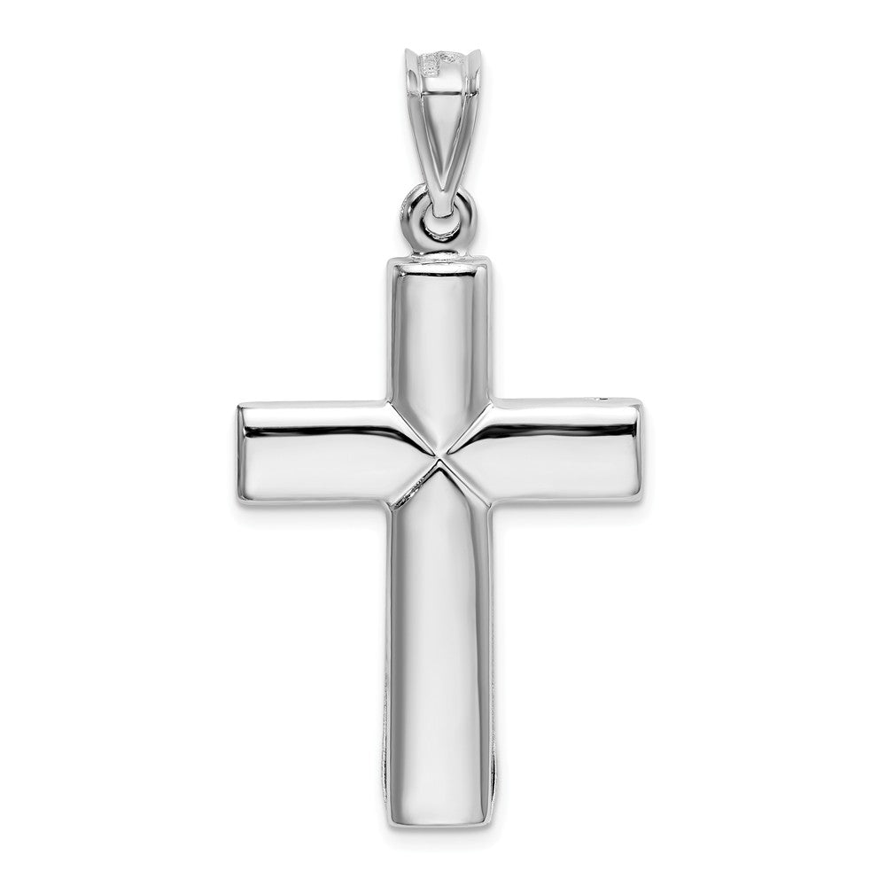 Alternate view of the Men&#39;s 14k White Gold Hollow Reversible Cross Pendant, 23 x 44mm by The Black Bow Jewelry Co.