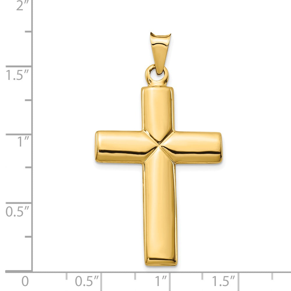 Alternate view of the Men&#39;s 14k Yellow Gold Hollow Reversible Cross Pendant, 23 x 44mm by The Black Bow Jewelry Co.