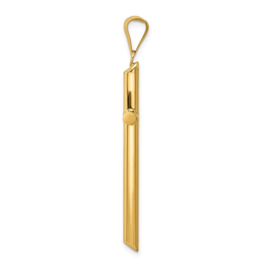 Alternate view of the 14k Yellow Gold Large 3mm Hollow Tube Cross Pendant by The Black Bow Jewelry Co.