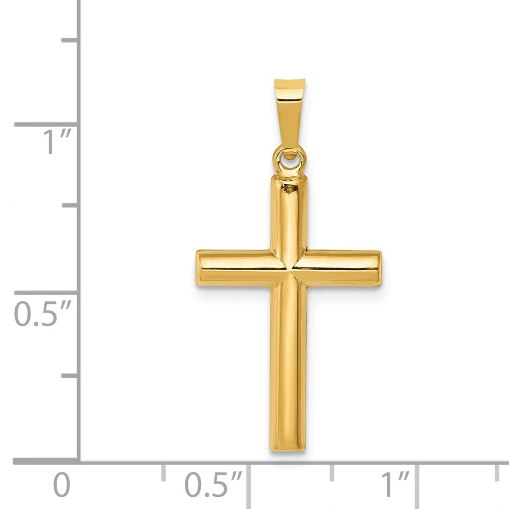 Alternate view of the 14k Yellow Gold 2D Hollow Latin Cross Pendant, 13 x 28mm by The Black Bow Jewelry Co.