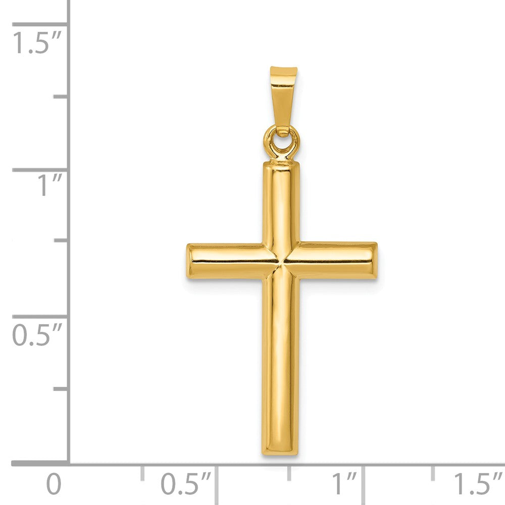 Alternate view of the 14k Yellow Gold 2D Hollow Latin Cross Pendant by The Black Bow Jewelry Co.