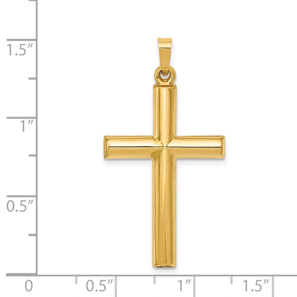 Alternate view of the 14k Yellow Gold 2D Hollow Latin Cross Pendant, 19 x 37mm by The Black Bow Jewelry Co.