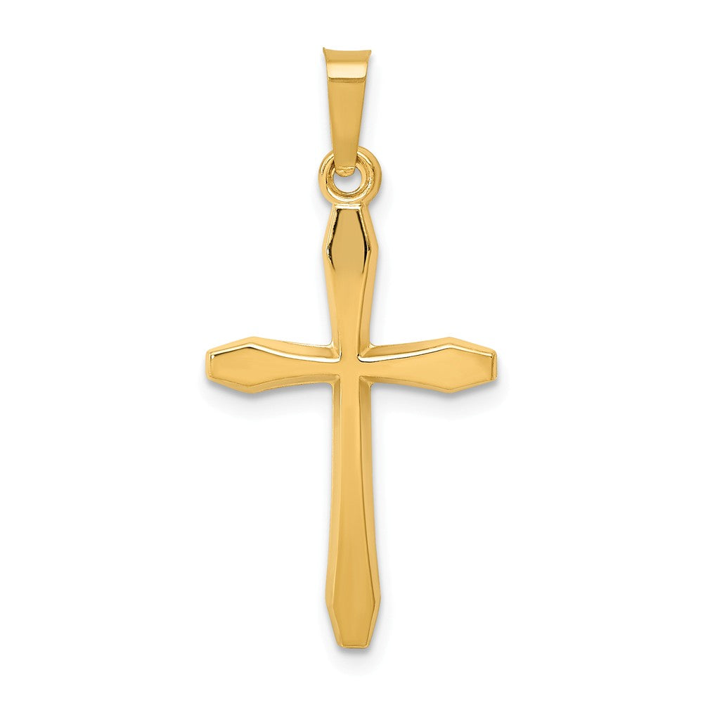 14k Yellow Gold Polished Cross Pendant, 14 x 30mm, Item P27676-30 by The Black Bow Jewelry Co.