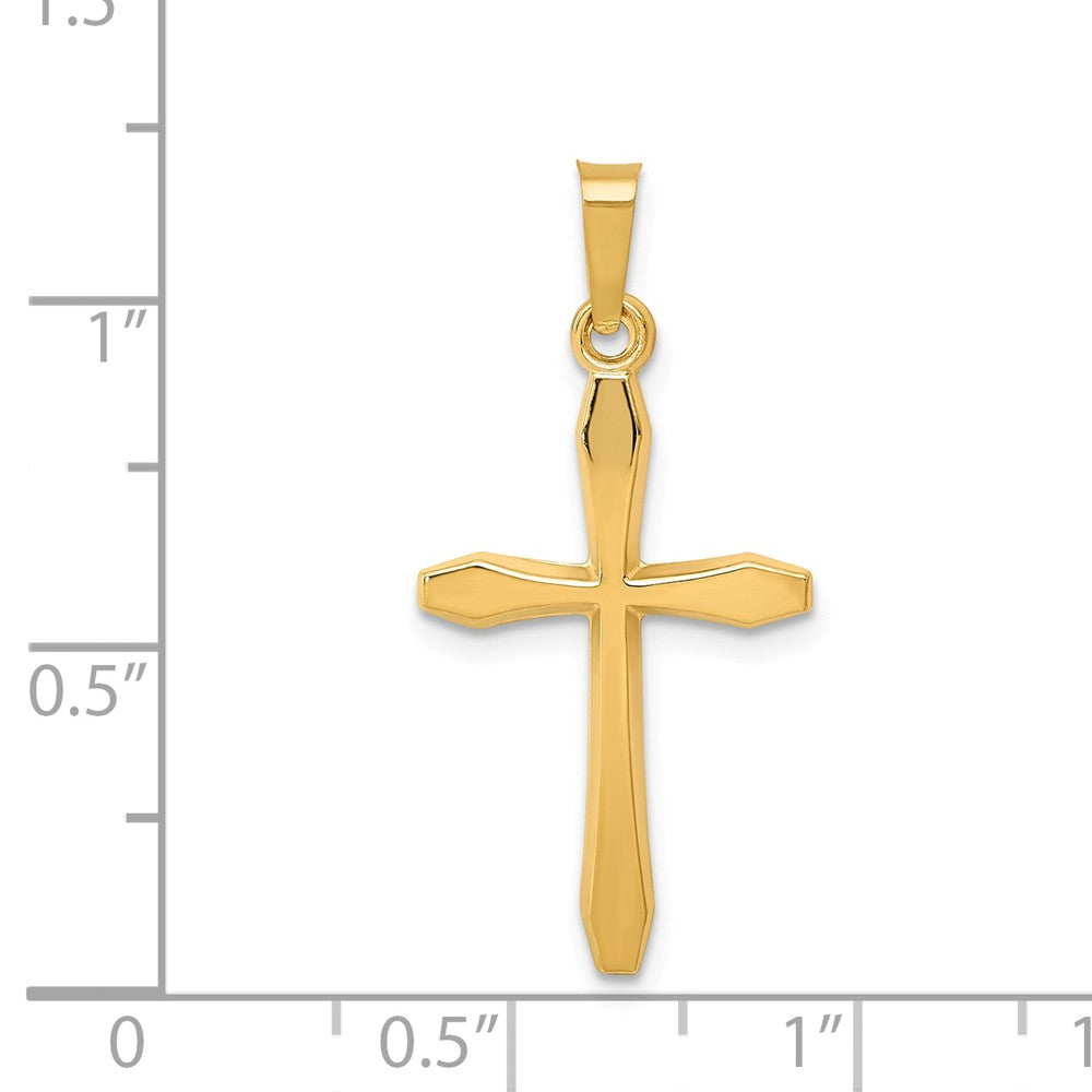 Alternate view of the 14k Yellow Gold Polished Cross Pendant, 14 x 30mm by The Black Bow Jewelry Co.