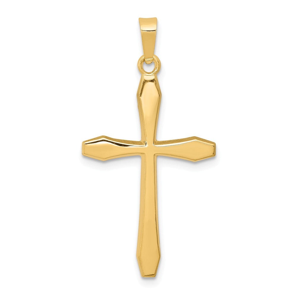 14k Yellow Gold Polished Cross Pendant, Item P27676 by The Black Bow Jewelry Co.