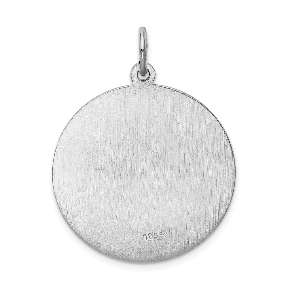 Alternate view of the Sterling Silver Rhodium-Plated Round Saint Christopher Medal, 25mm by The Black Bow Jewelry Co.