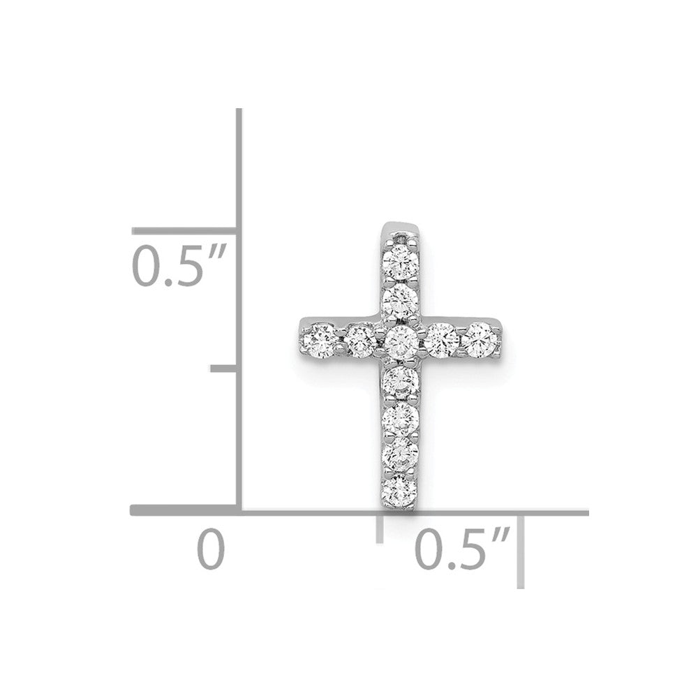 Alternate view of the 14k White Gold 1/5 Ctw Diamond Mini Latin Cross Slide Pendant, 9x13mm by The Black Bow Jewelry Co.