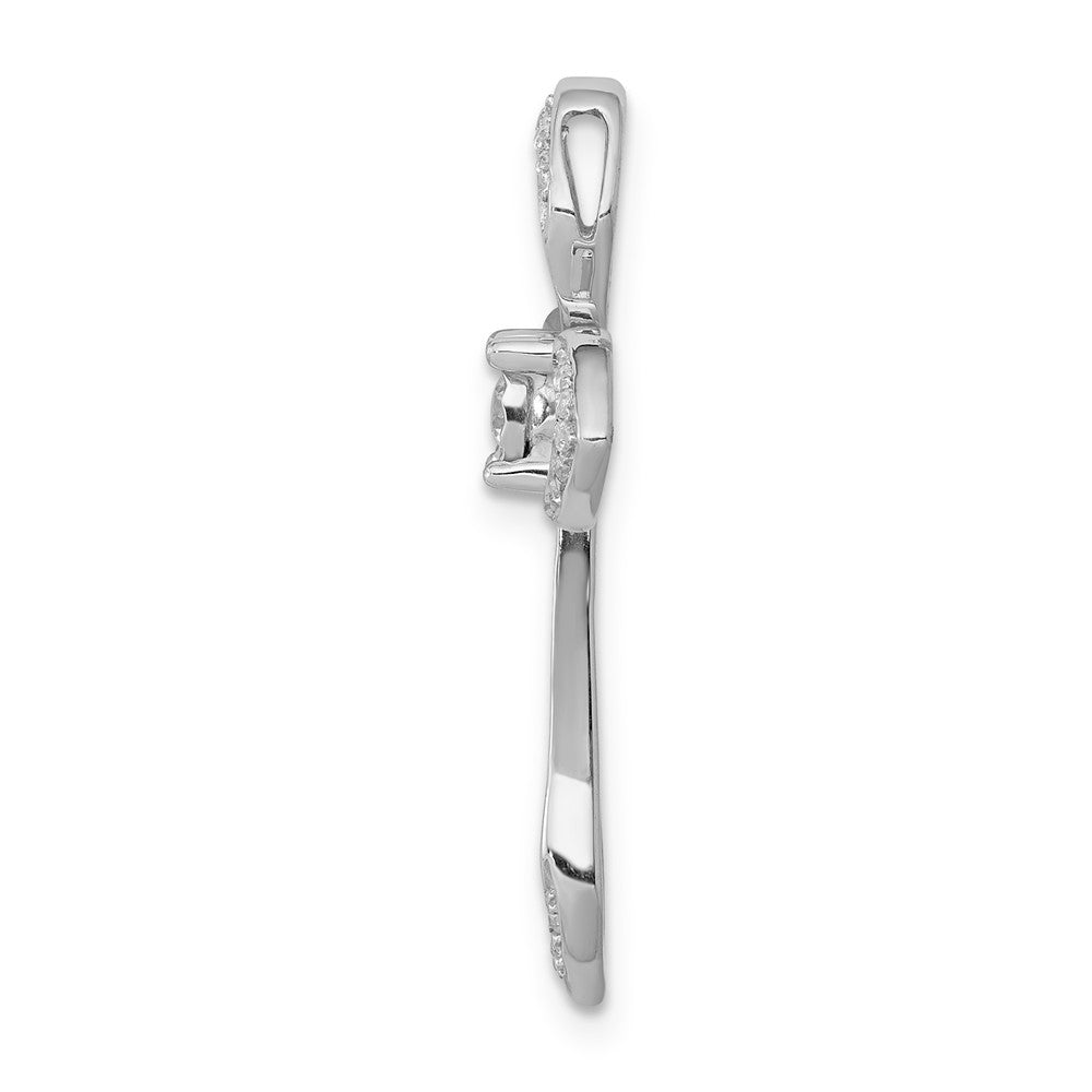 Alternate view of the 14k White Gold 1/8 Ctw Diamond Passion Cross Slide Pendant, 18 x 27mm by The Black Bow Jewelry Co.