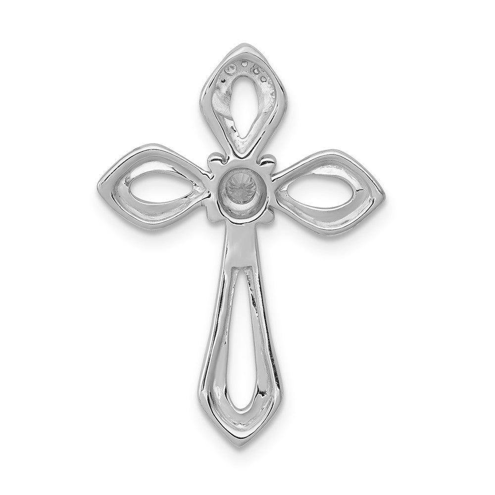 Alternate view of the 14k White Gold 1/8 Ctw Diamond Passion Cross Slide Pendant, 18 x 27mm by The Black Bow Jewelry Co.