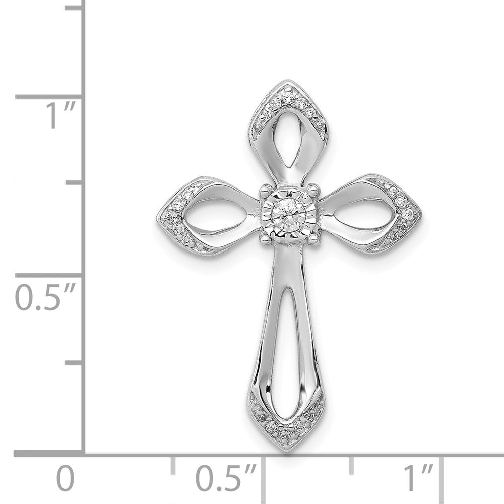 Alternate view of the 14k White Gold 1/8 Ctw Diamond Passion Cross Slide Pendant, 18 x 27mm by The Black Bow Jewelry Co.