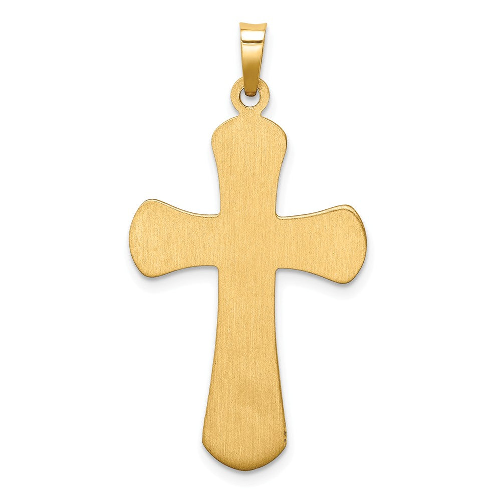 Alternate view of the 14k Yellow Gold Hollow Beaded Edge Cross Pendant, 18 x 35mm by The Black Bow Jewelry Co.