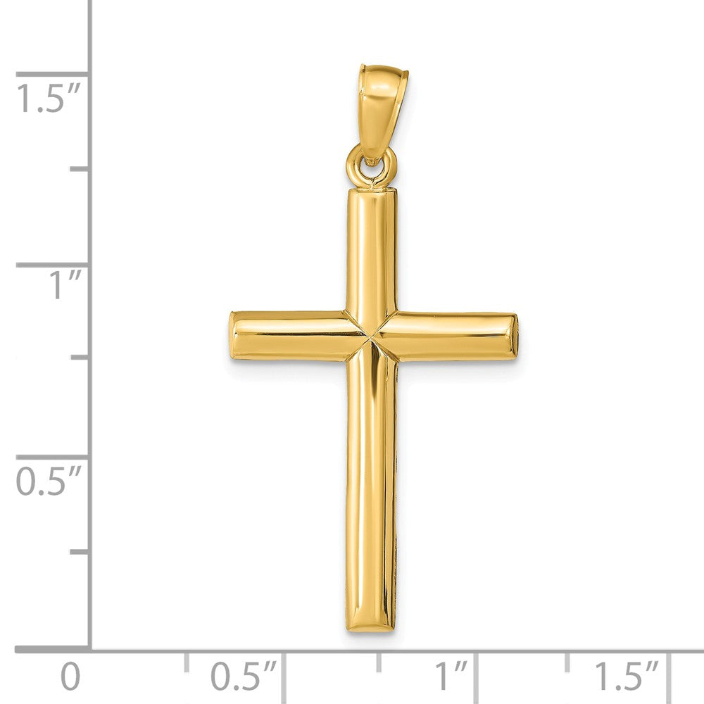 Alternate view of the 14k Yellow Gold 2D Solid Latin Cross Pendant, 15 x 31mm by The Black Bow Jewelry Co.