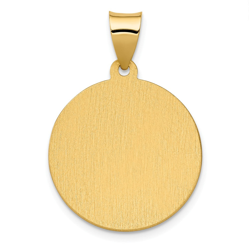 Alternate view of the 14k Yellow Gold Hollow St. Agatha Medal Pendant, 19mm (3/4 Inch) by The Black Bow Jewelry Co.