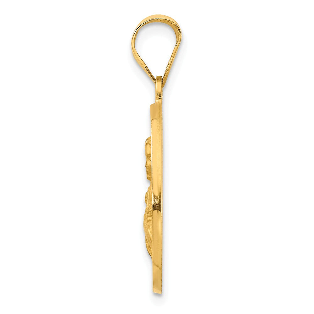 Alternate view of the 14k Yellow Gold Hollow St. Maria Goretti Medal Pendant, 19mm (3/4 In) by The Black Bow Jewelry Co.