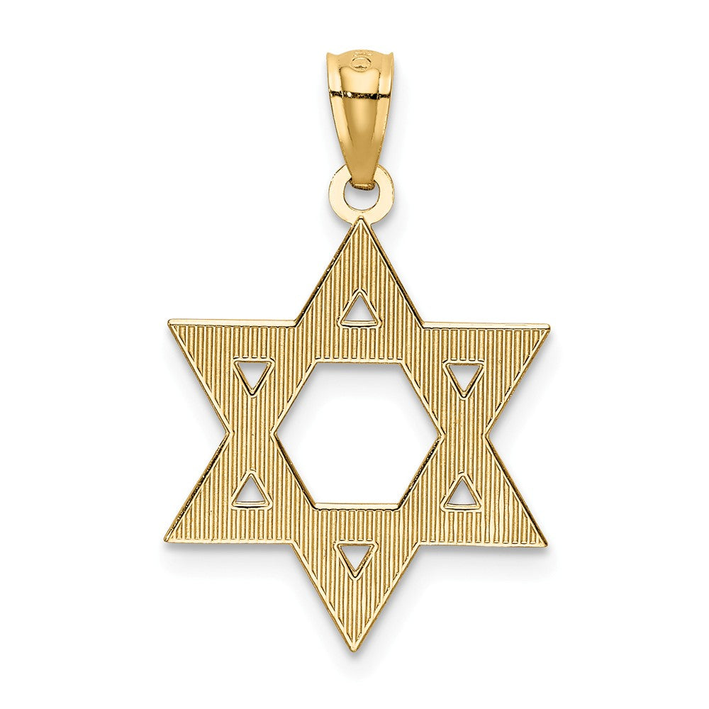 Alternate view of the 14k Yellow Gold Diamond-Cut Star of David Pendant, 16mm (5/8 Inch) by The Black Bow Jewelry Co.