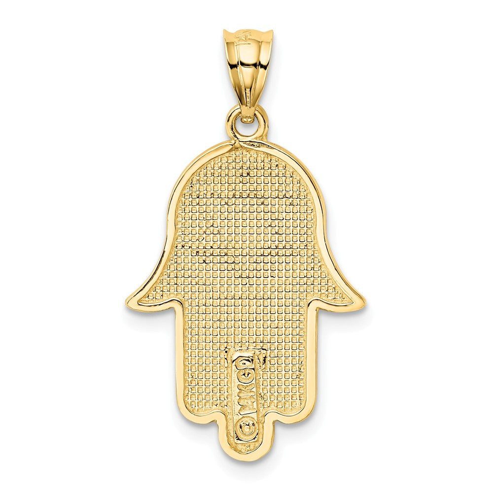 Alternate view of the 14k Yellow Gold Star of David Hamsa Pendant, 18 x 26mm by The Black Bow Jewelry Co.